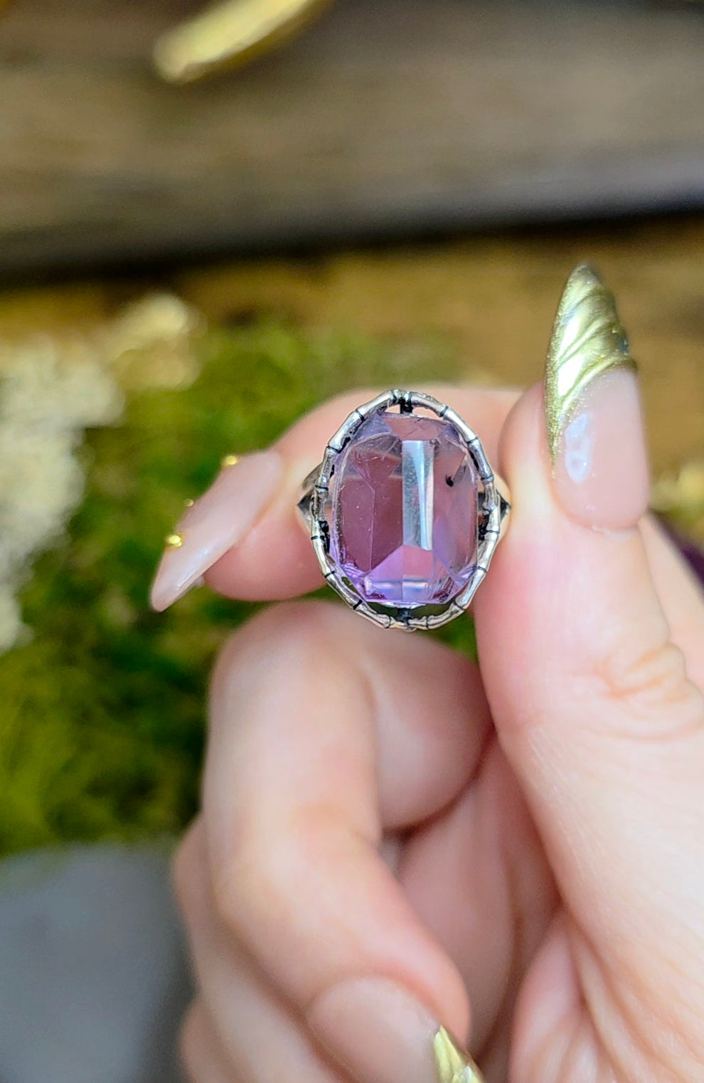 Hollandite in Amethyst Ring B