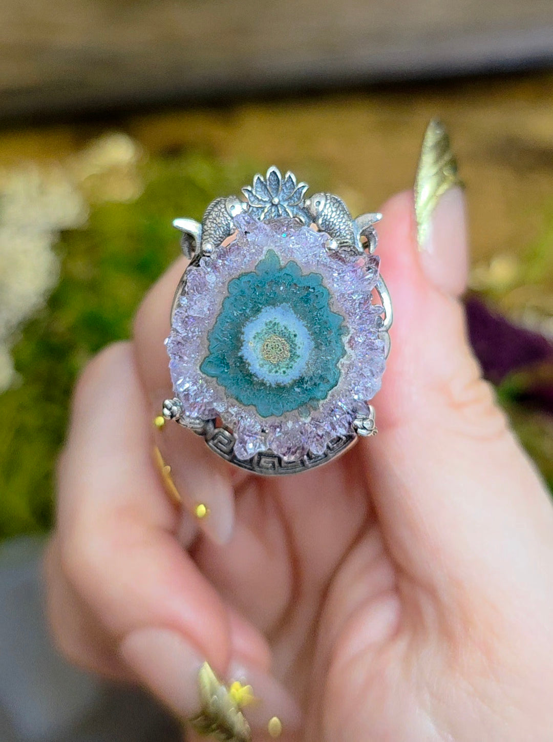 Amethyst Stalactite Ring E