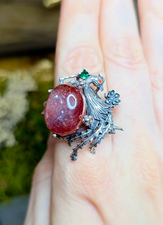 "Phoenix Down" Fire Quartz Ring