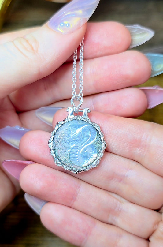 Black Shell Snake Pendant