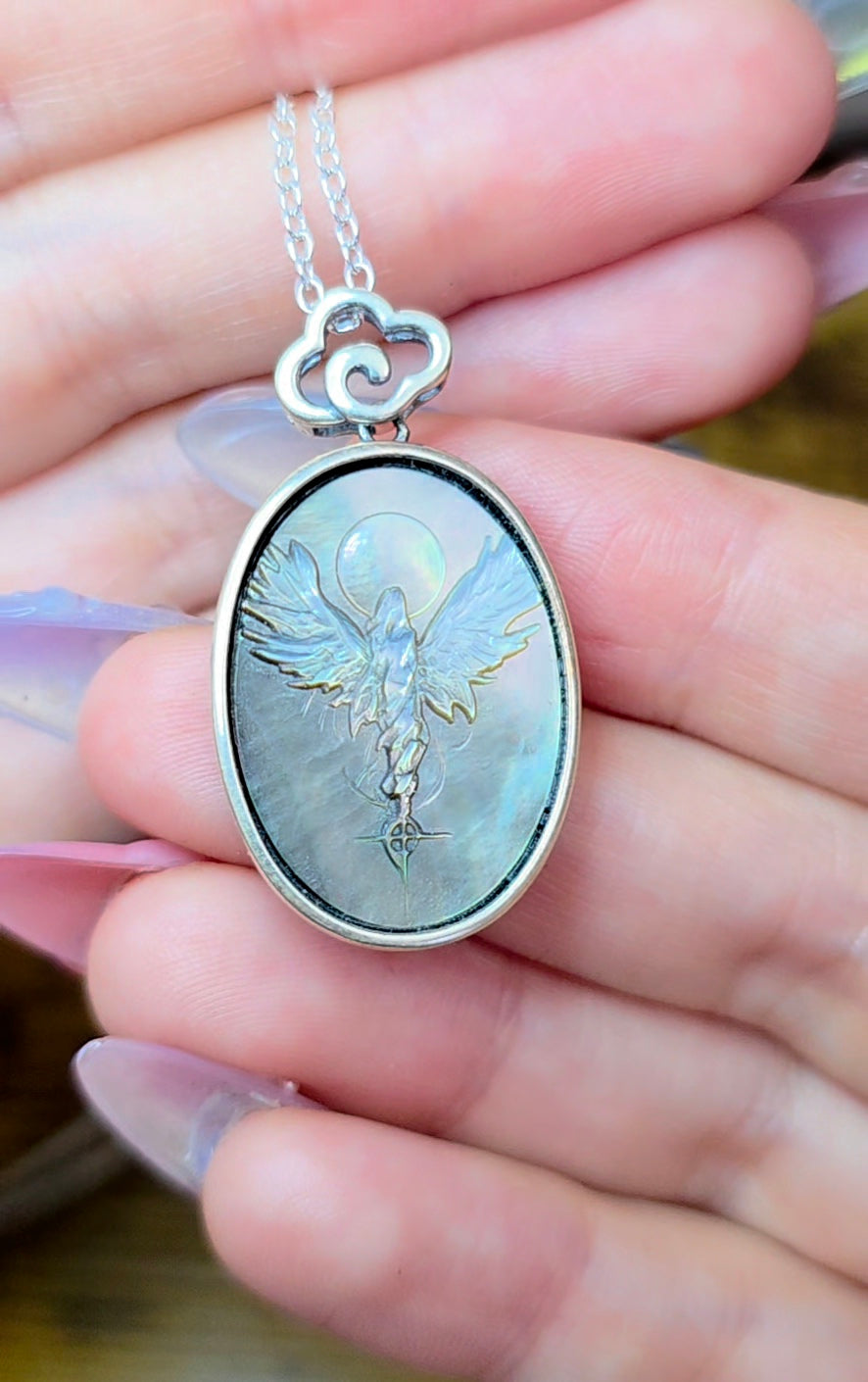 Black Shell Fallen Angel Pendant