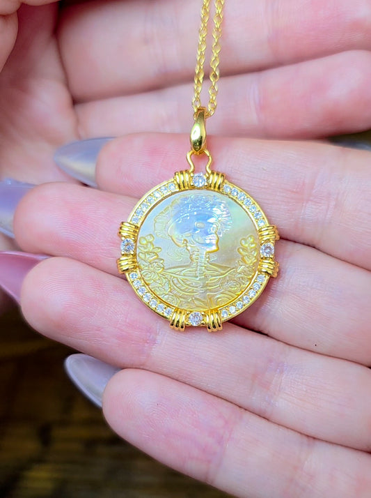 Golden Shell Skeleton Pendant