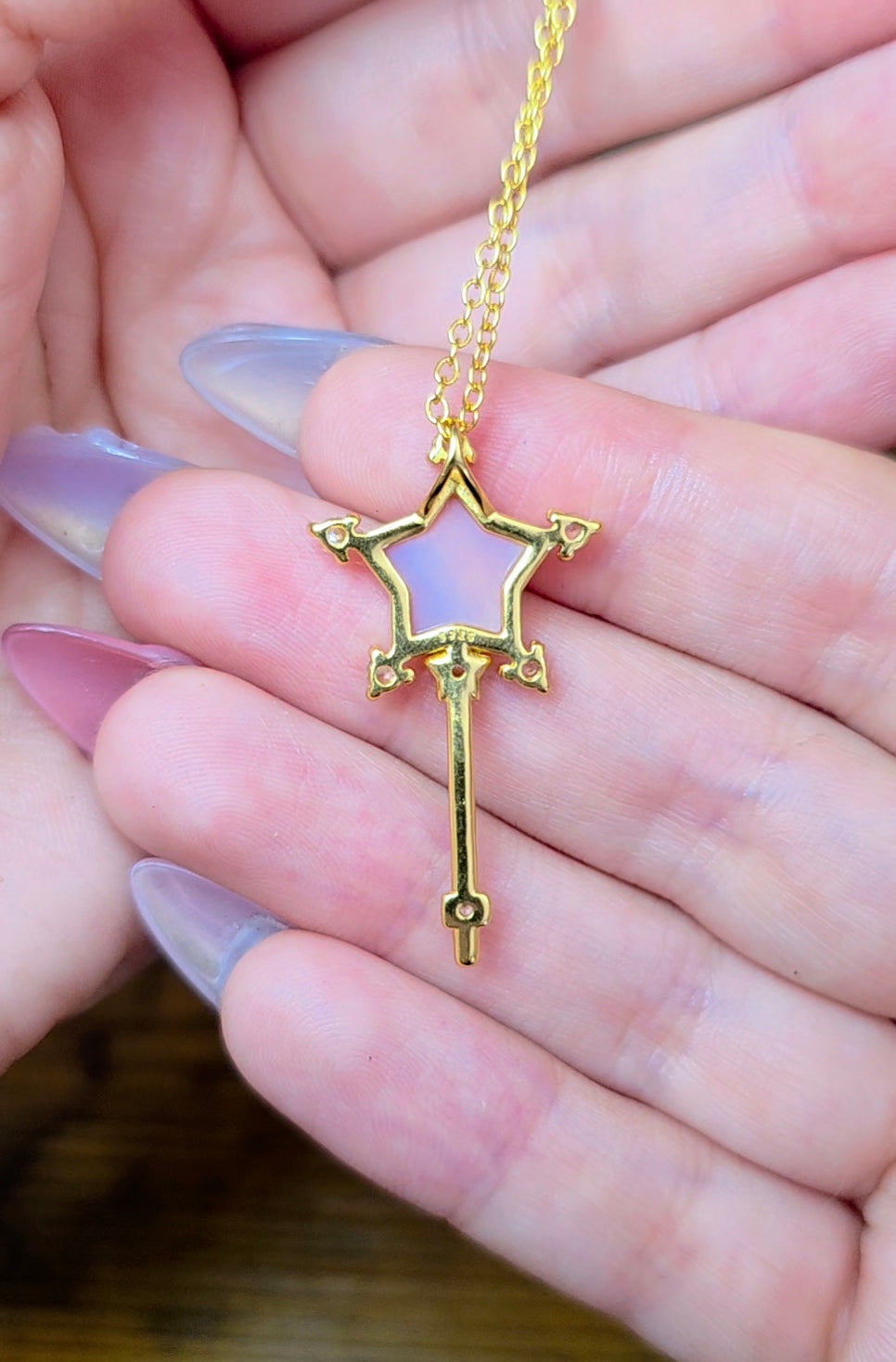 Pink Shell Star Wand Pendant