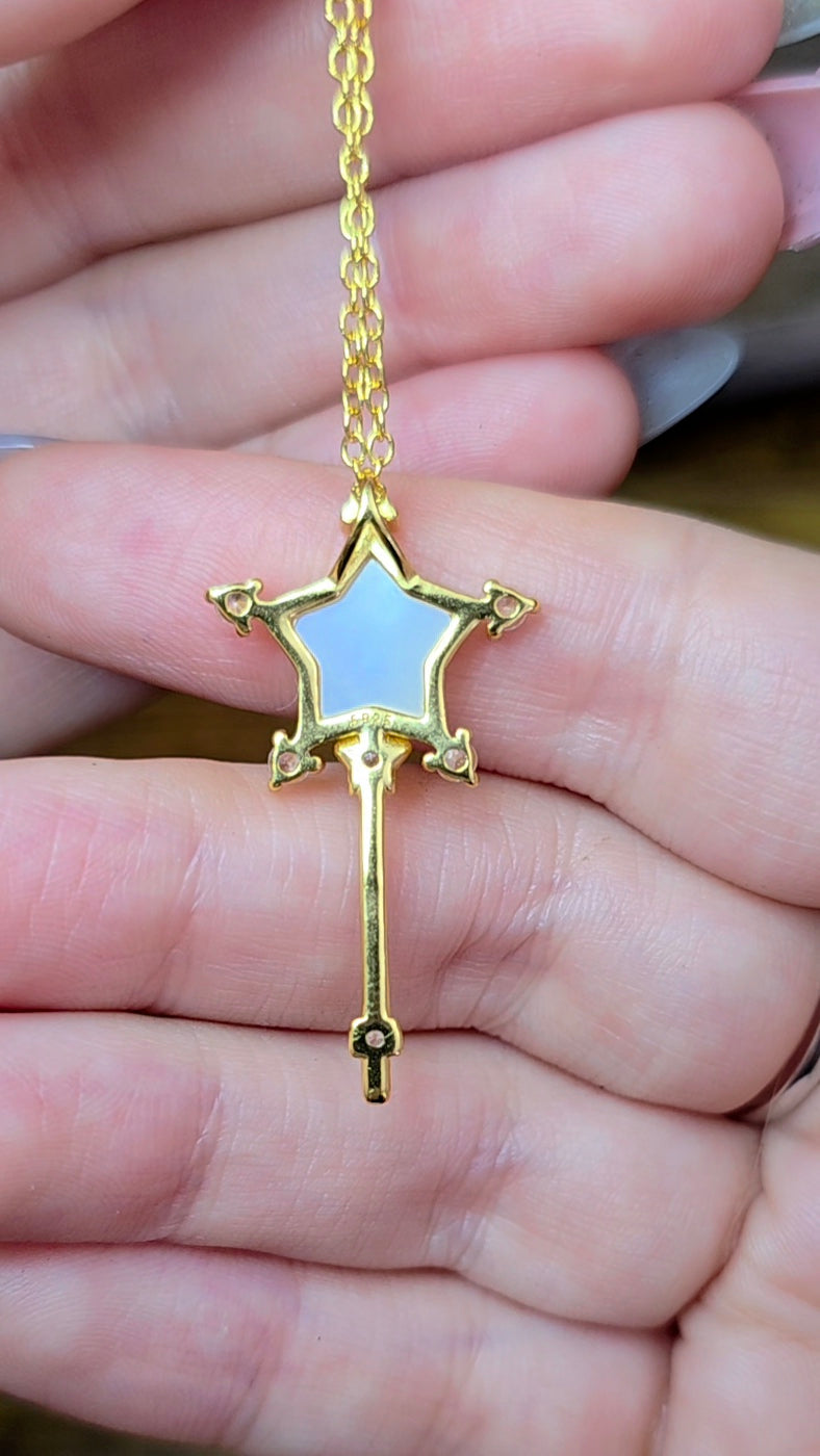 Golden Shell Star Wand Pendant