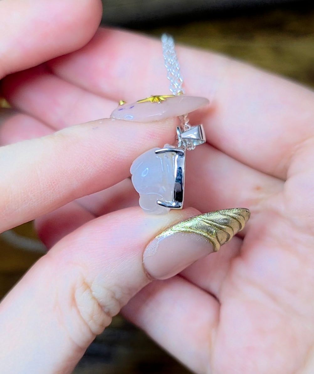 Rainbow Moonstone Flower Pendant B