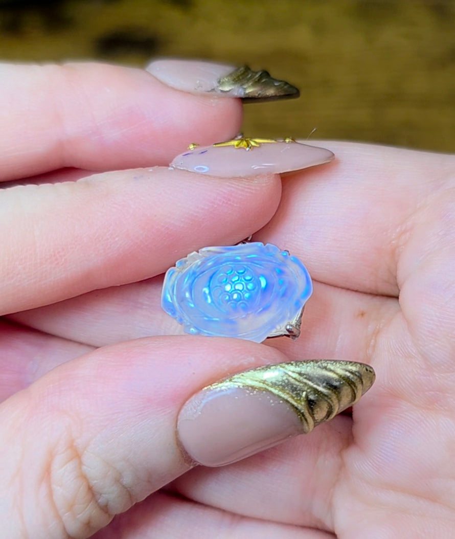 Rainbow Moonstone Flower Pendant D