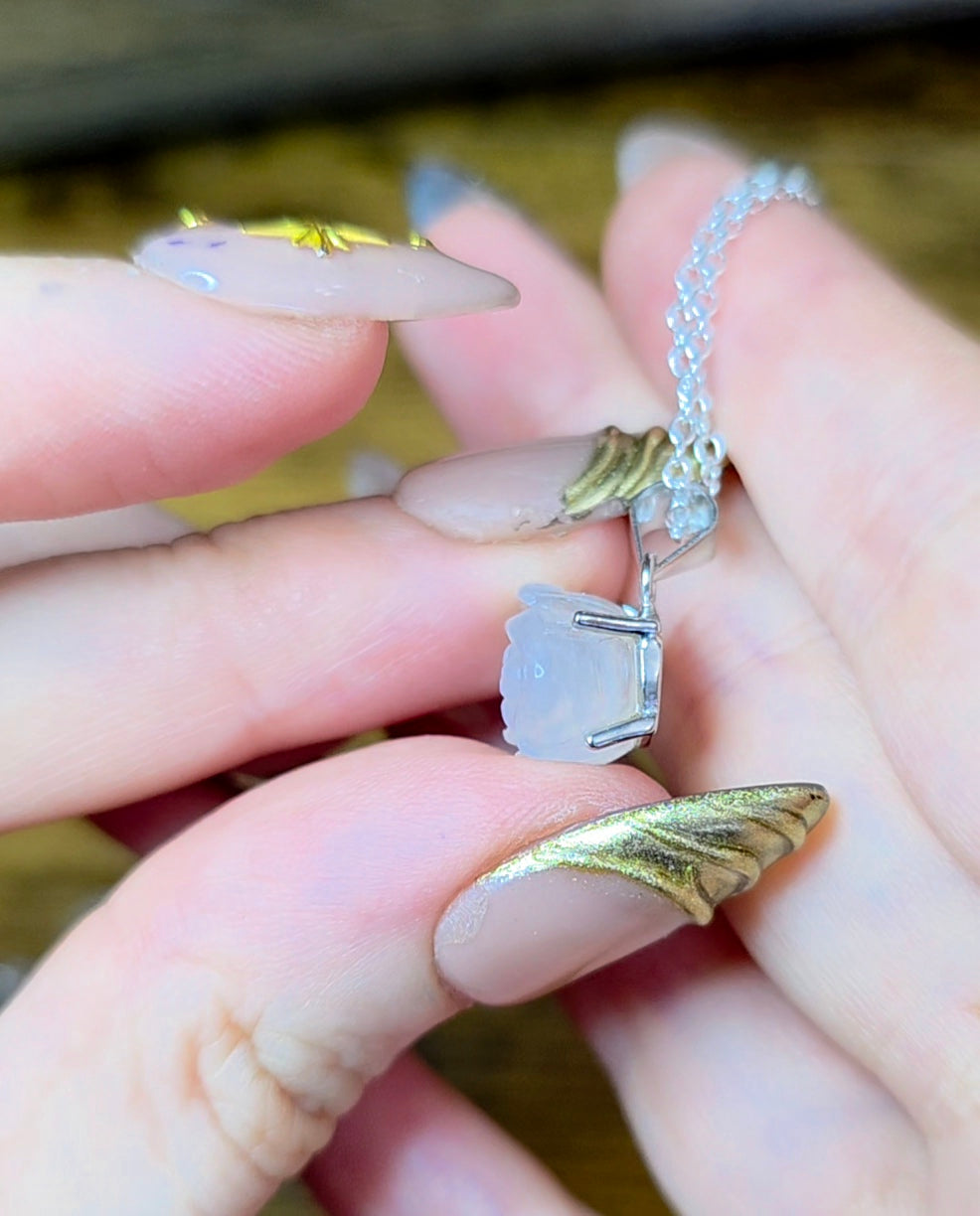Rainbow Moonstone Flower Pendant E