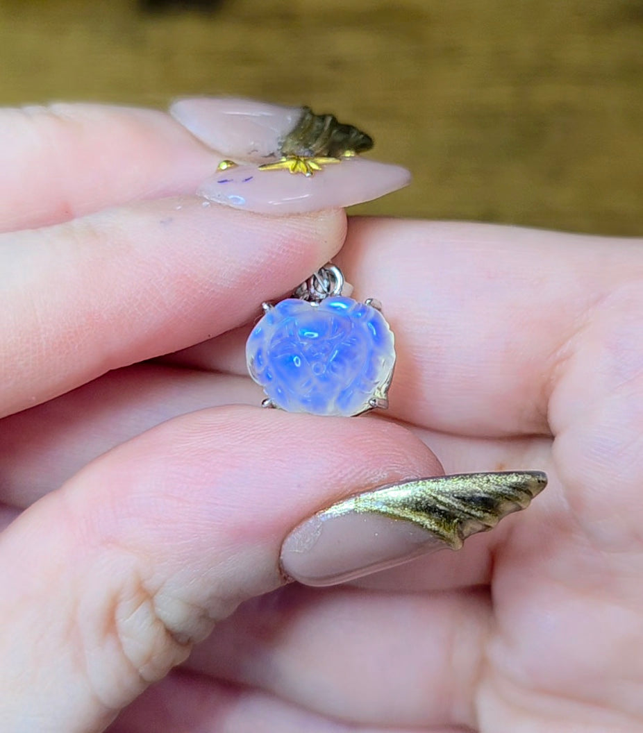 Rainbow Moonstone Flower Pendant F