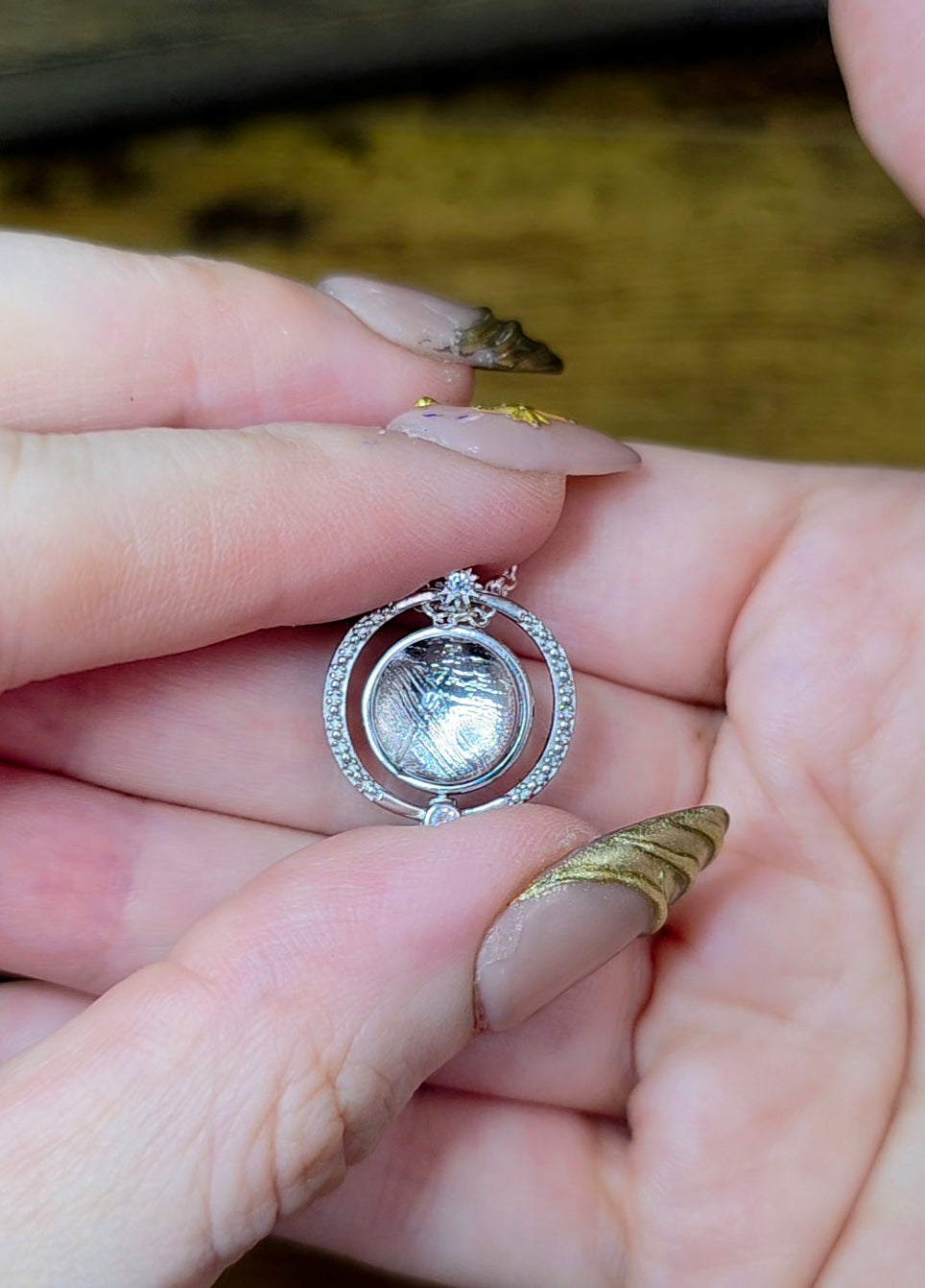 Spinning Meteorite Pendant