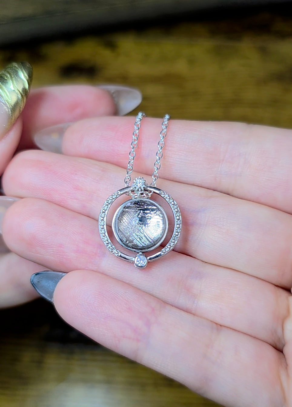 Spinning Meteorite Pendant