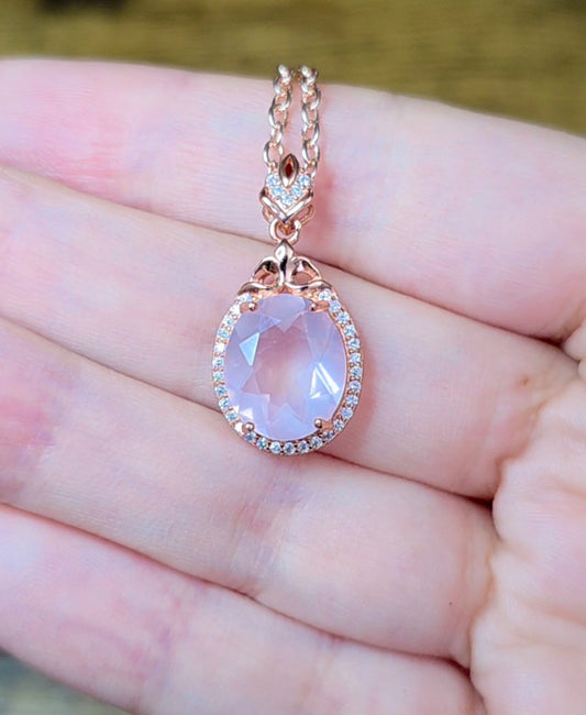 Dainty Rose Quartz Pendant