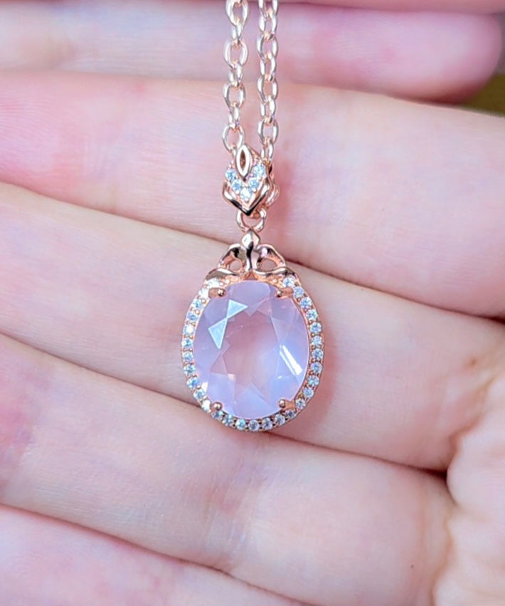 Dainty Rose Quartz Pendant