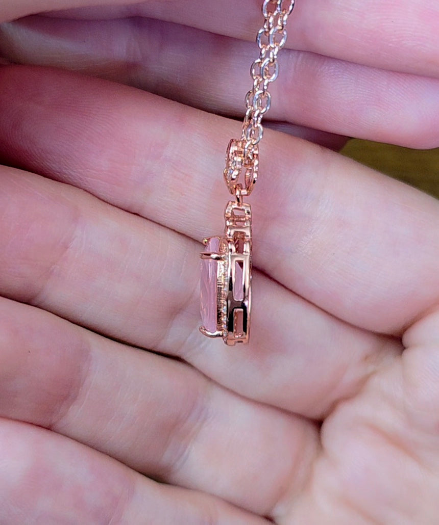 Dainty Rose Quartz Pendant