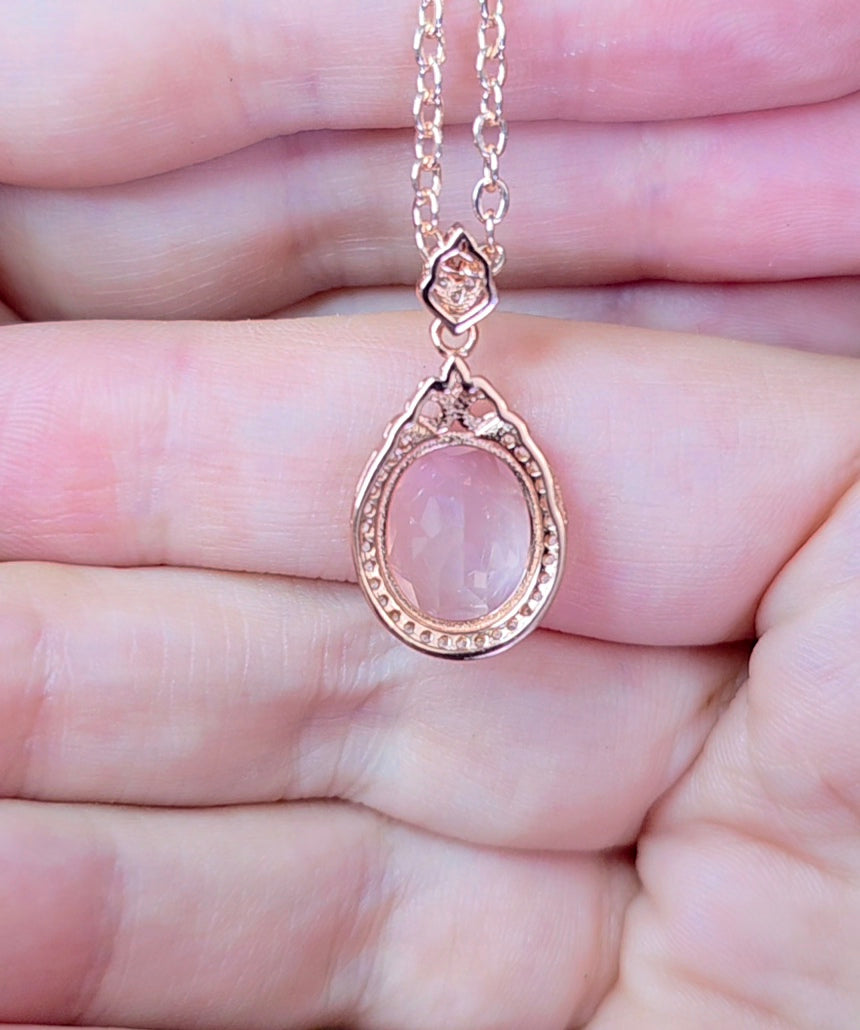 Dainty Rose Quartz Pendant