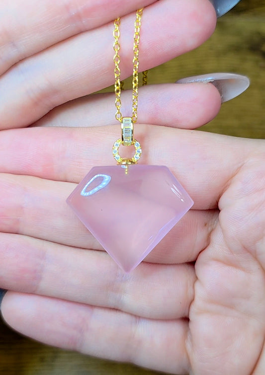 Rose Quartz "Pink Diamond" Pendant