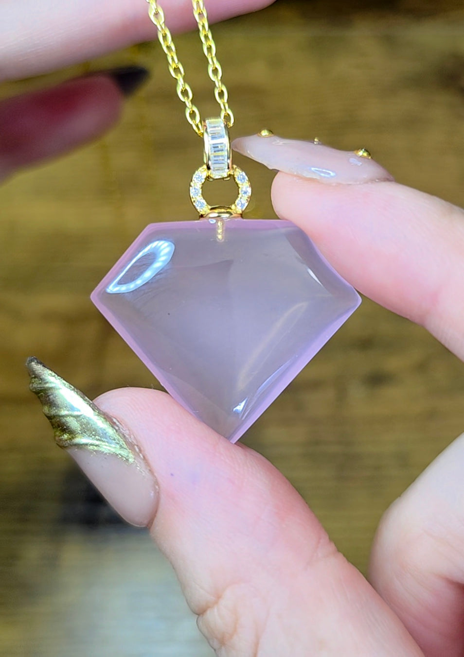 Rose Quartz "Pink Diamond" Pendant