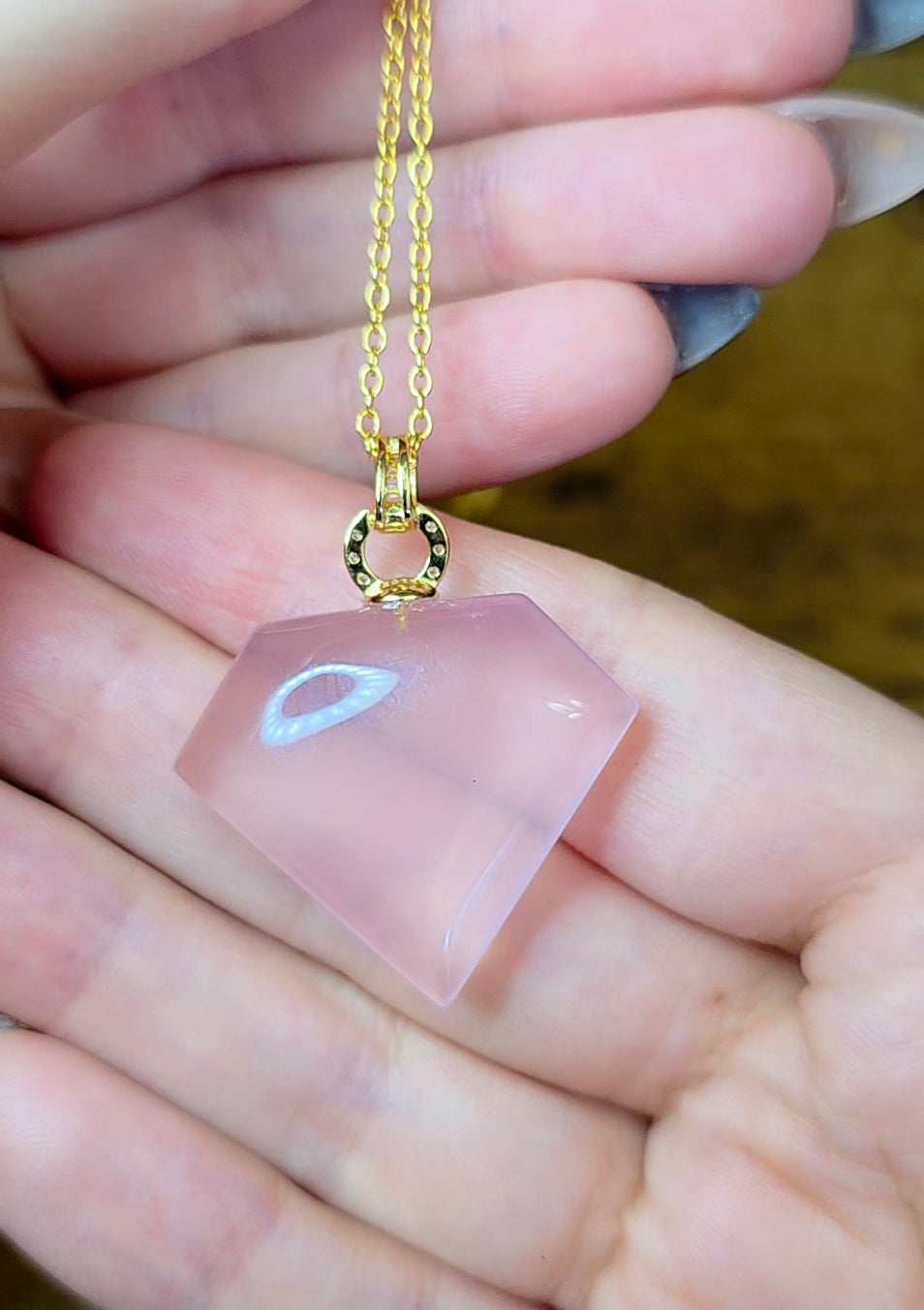 Rose Quartz "Pink Diamond" Pendant