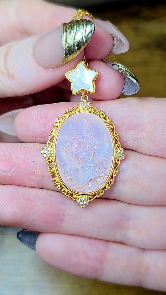 Pink Shell Celestial Goddess Pendant