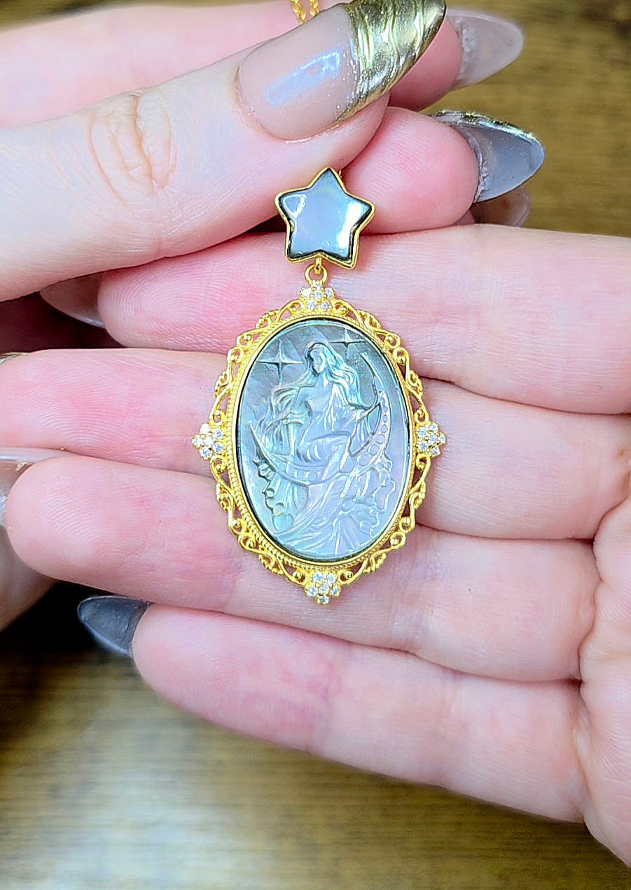 Black Shell Celestial Goddess Pendant