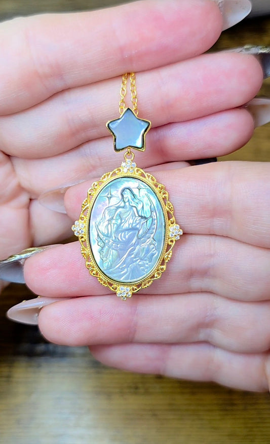 Black Shell Celestial Goddess Pendant