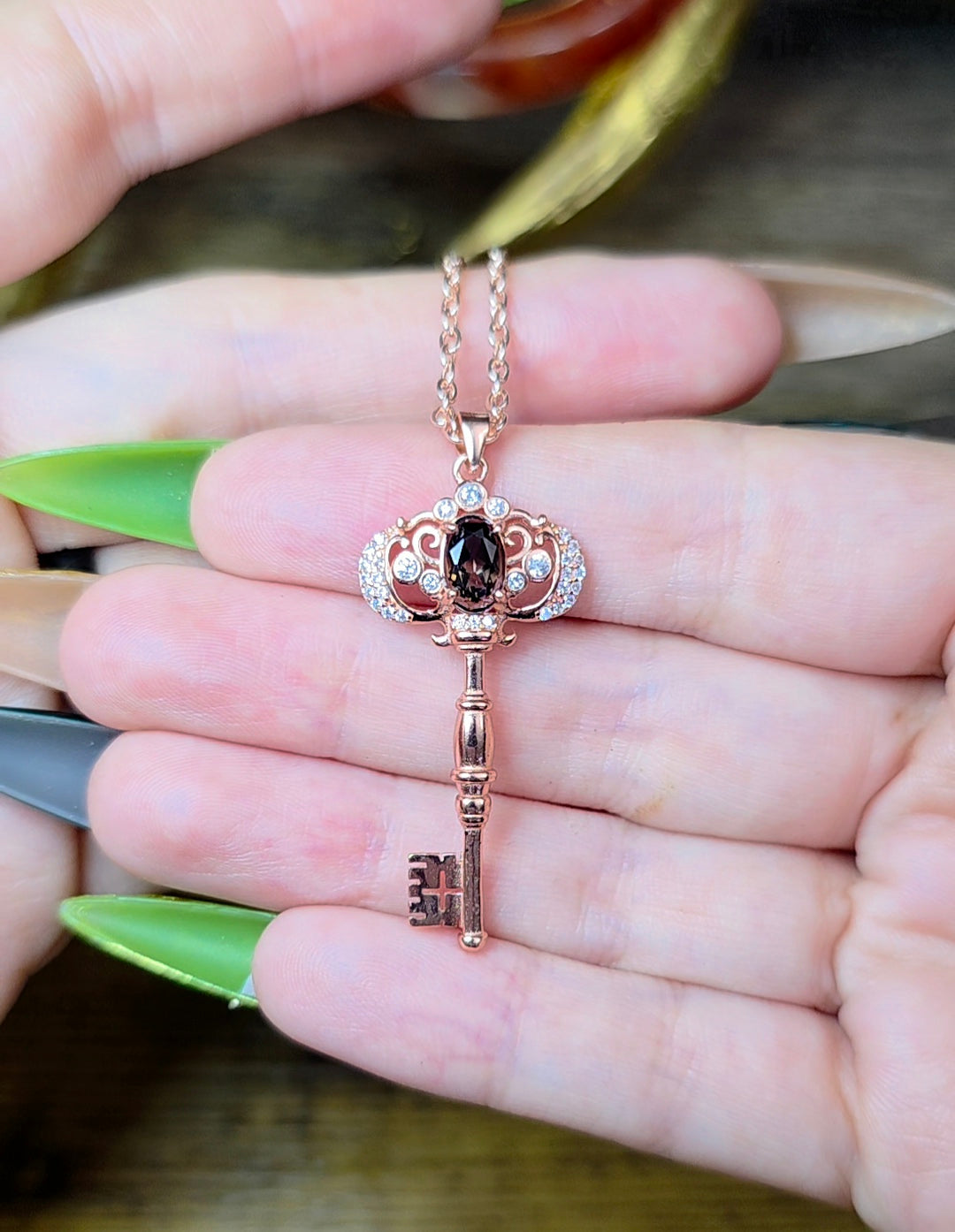 Smokey Quartz Key Pendant