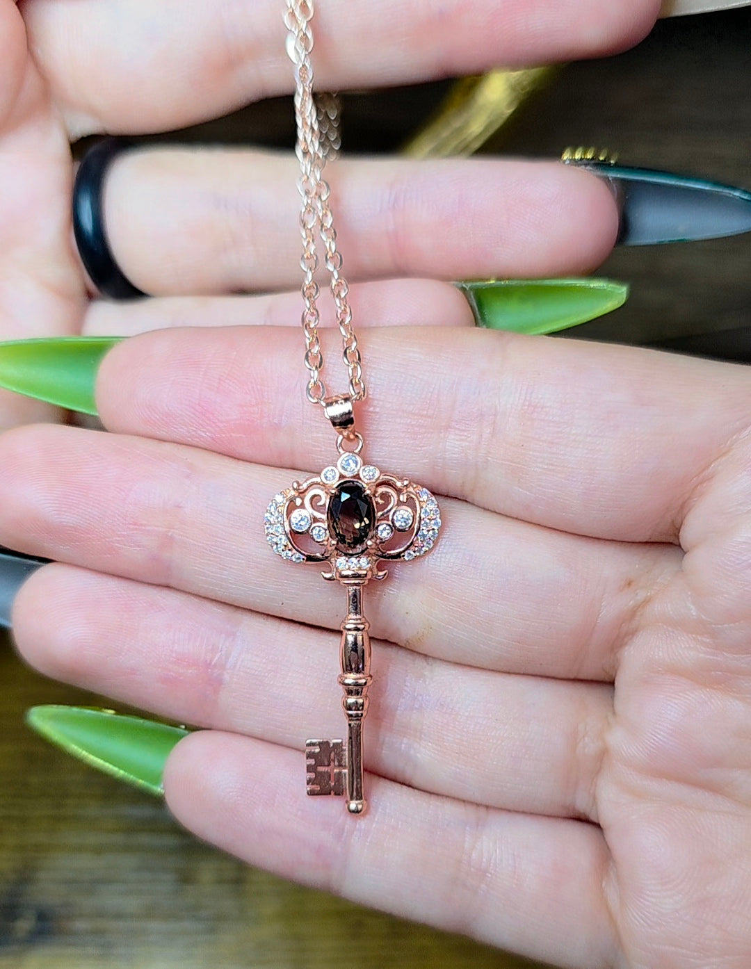 Smokey Quartz Key Pendant
