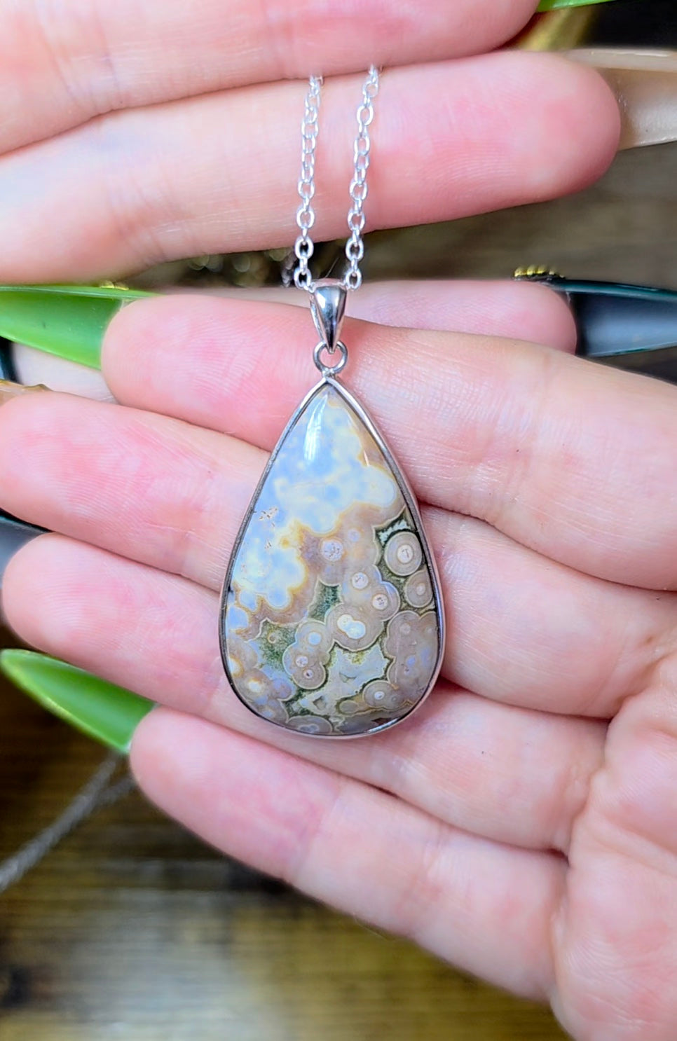 Sea Jasper Teardrop Pendant