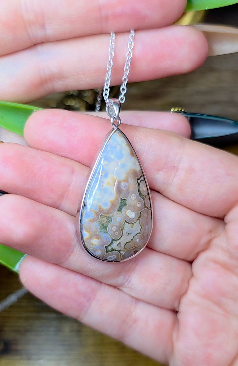 Sea Jasper Teardrop Pendant