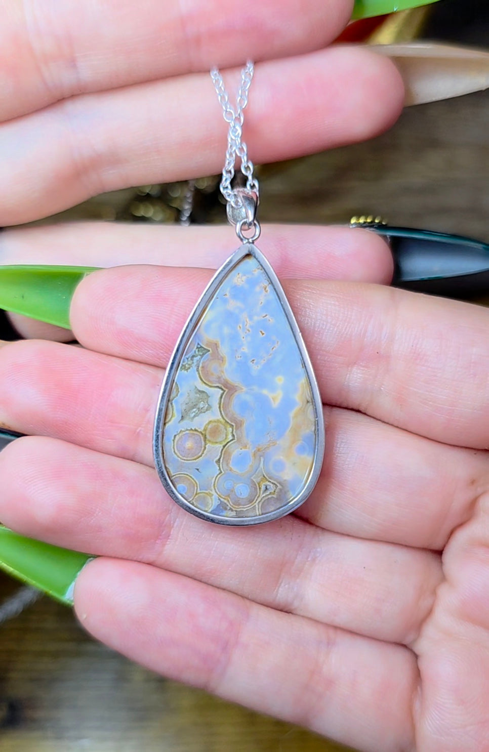 Sea Jasper Teardrop Pendant