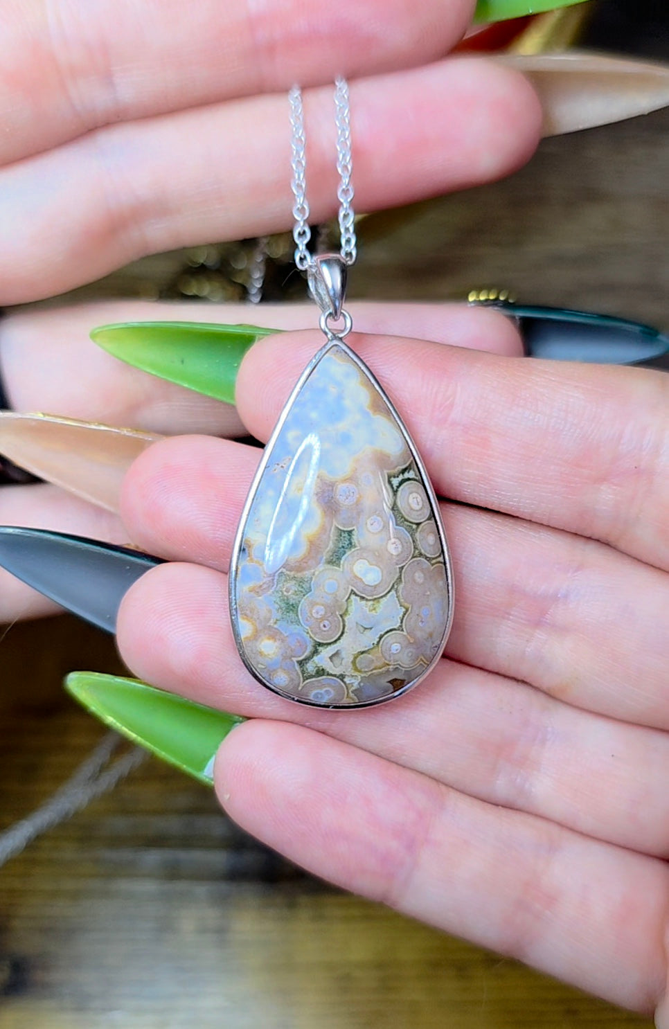 Sea Jasper Teardrop Pendant