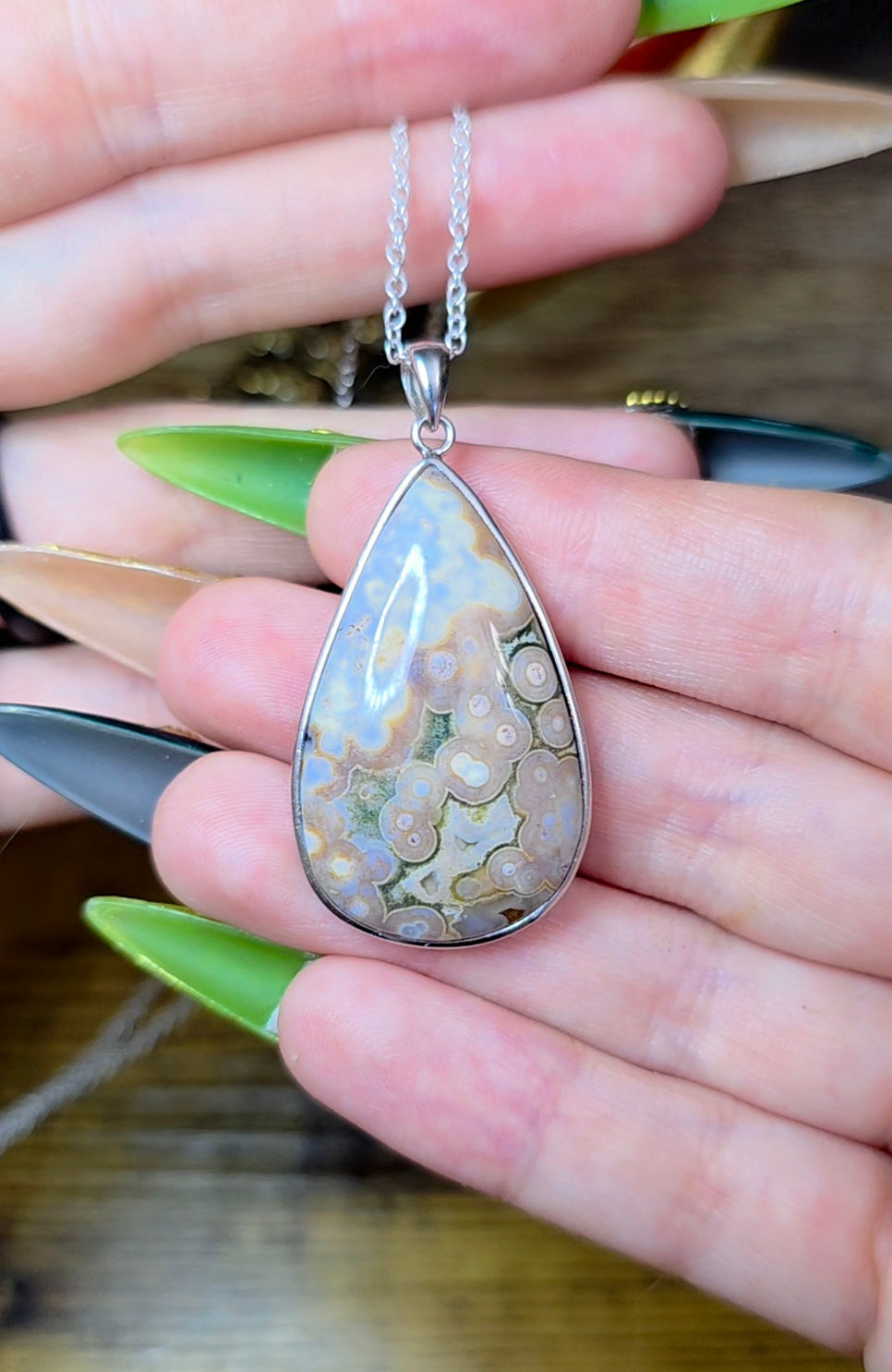 Sea Jasper Teardrop Pendant