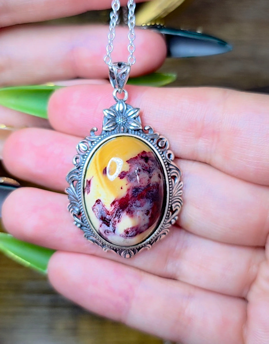 Tri Color Mookaite Pendant A