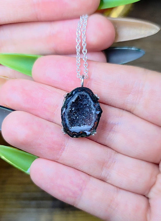 Black Geode Pendant B