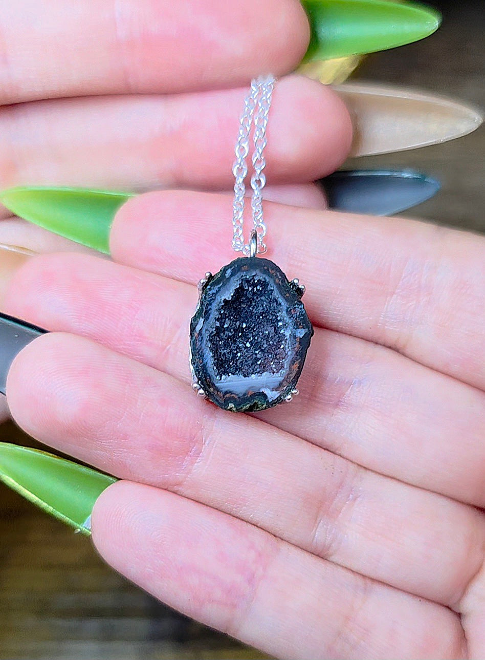 Black Geode Pendant B