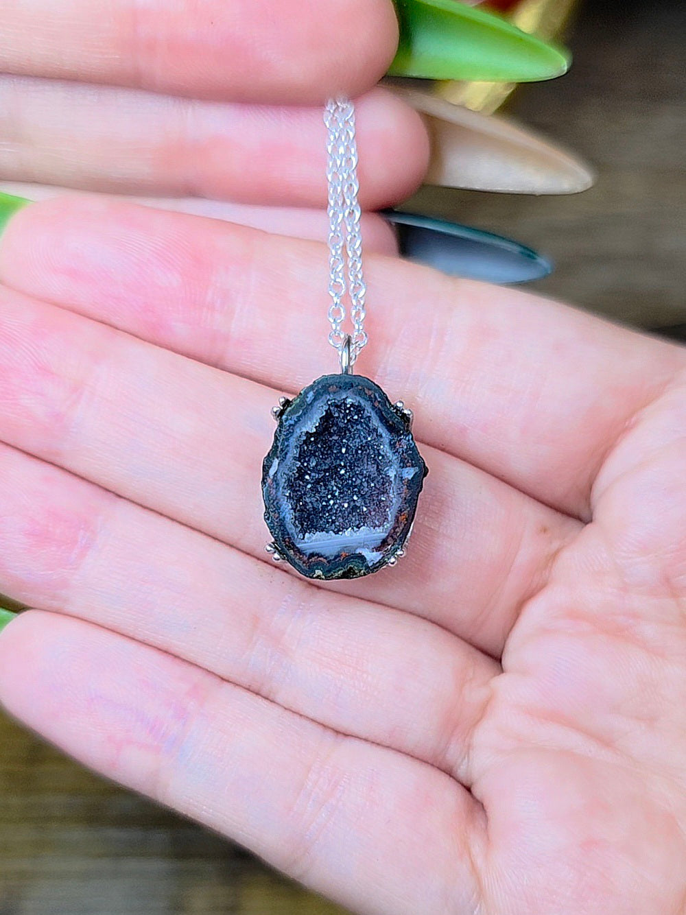 Black Geode Pendant B