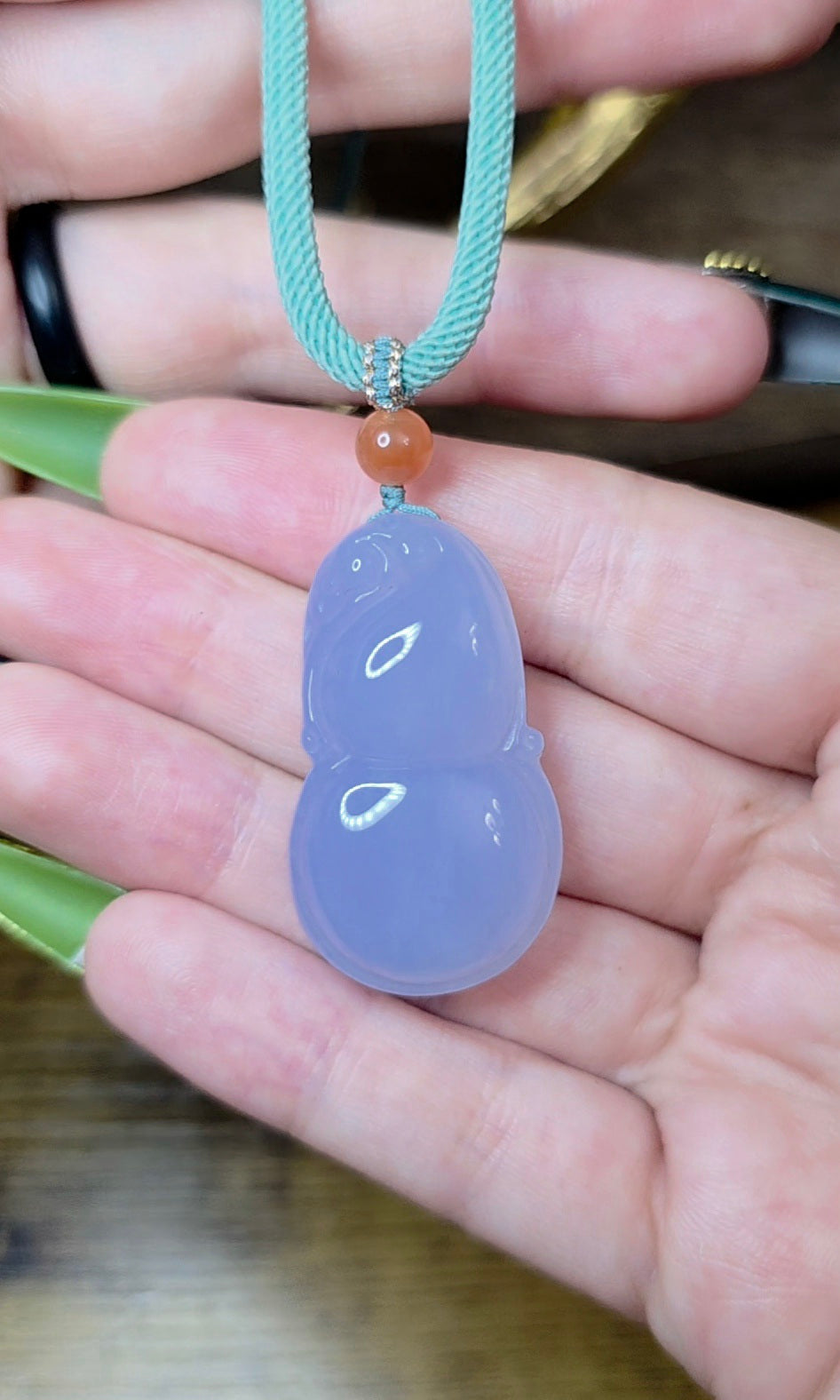 Blue Chalcedony Adjustable Pendant Necklace