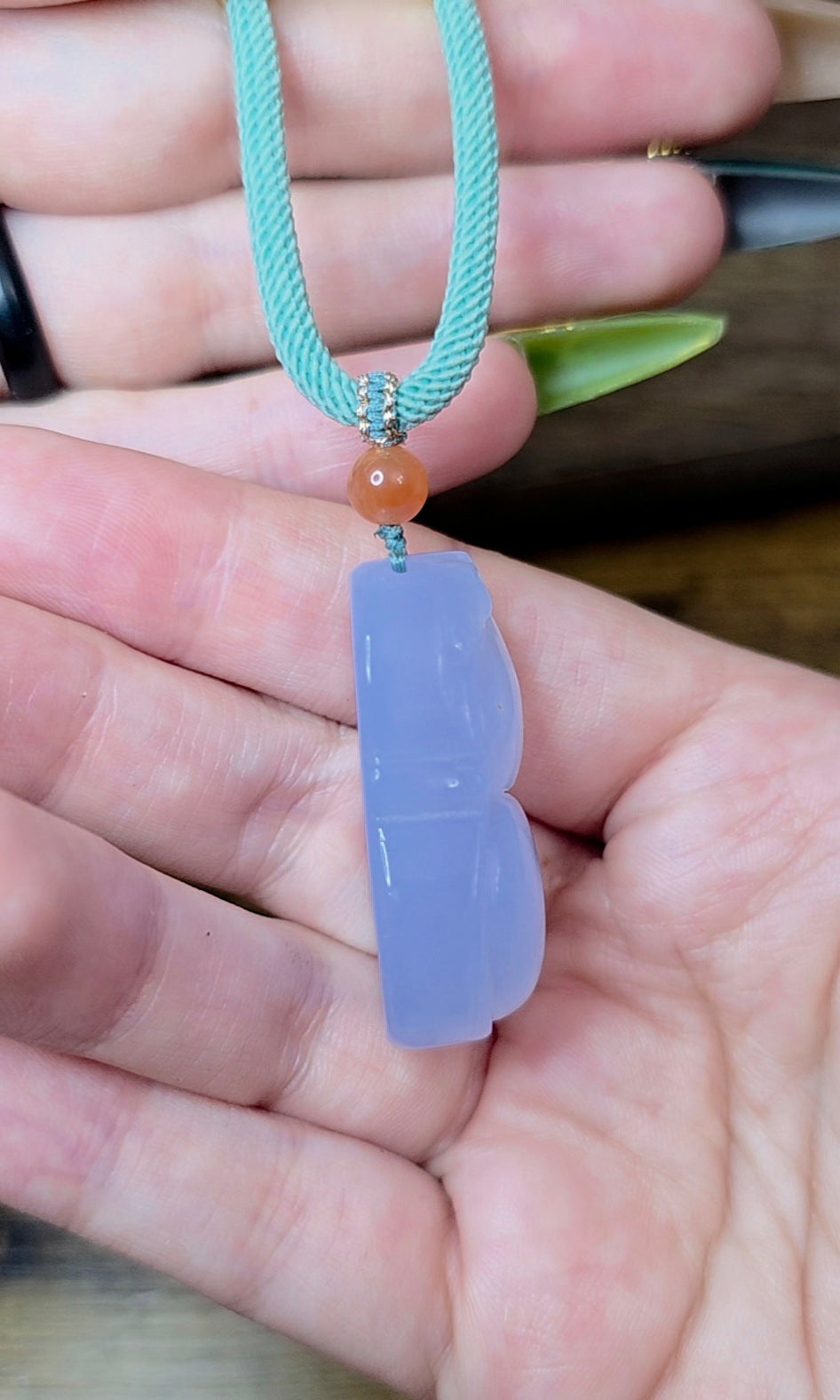 Blue Chalcedony Adjustable Pendant Necklace