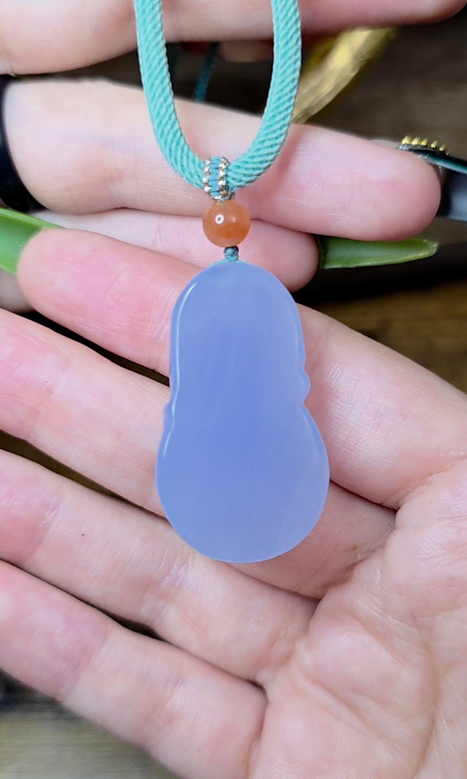 Blue Chalcedony Adjustable Pendant Necklace