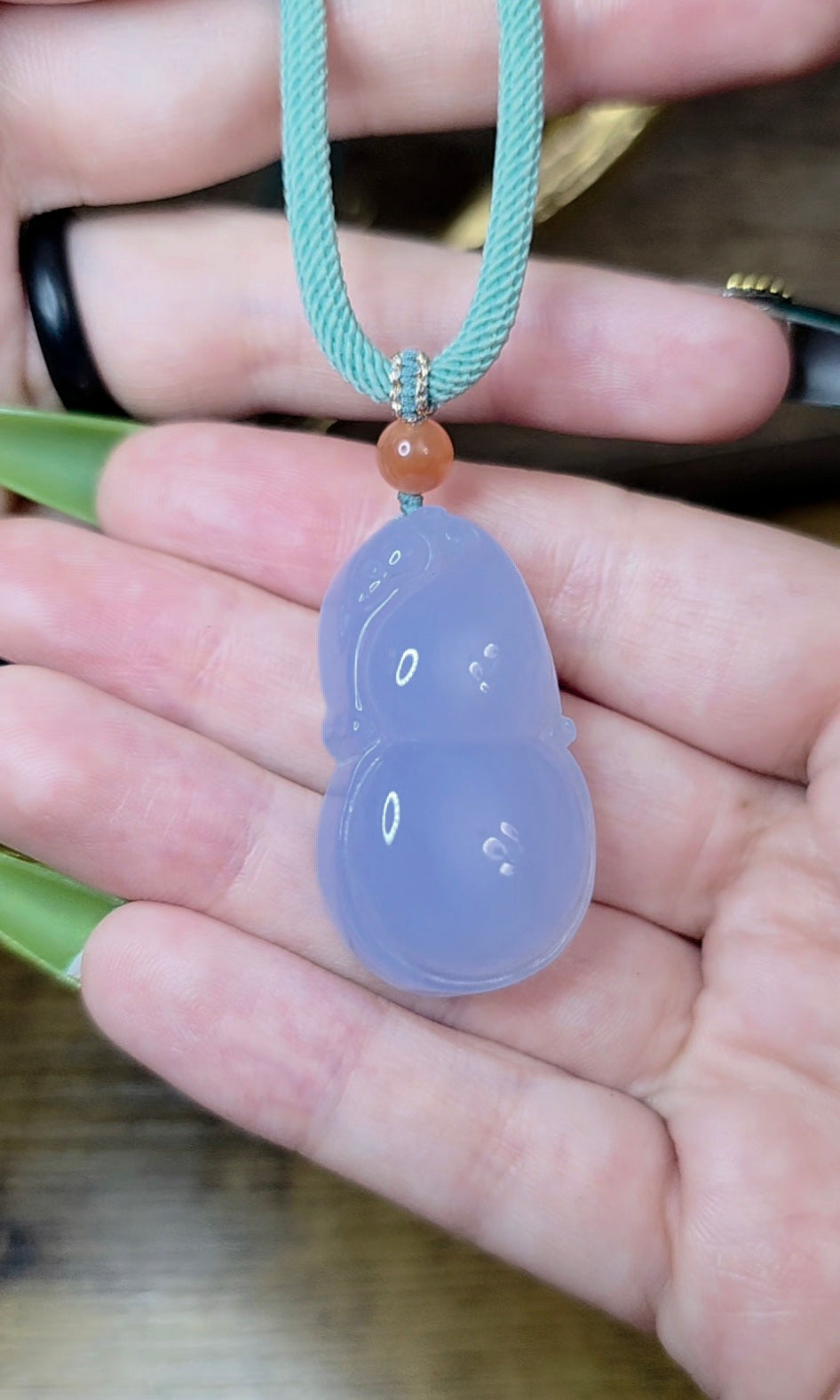 Blue Chalcedony Adjustable Pendant Necklace