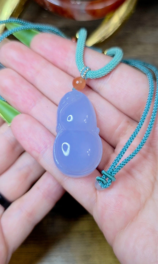 Blue Chalcedony Adjustable Pendant Necklace