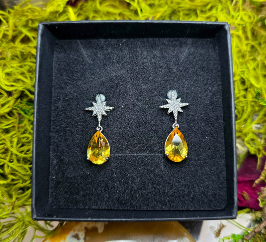 Citrine Star Shine Earrings