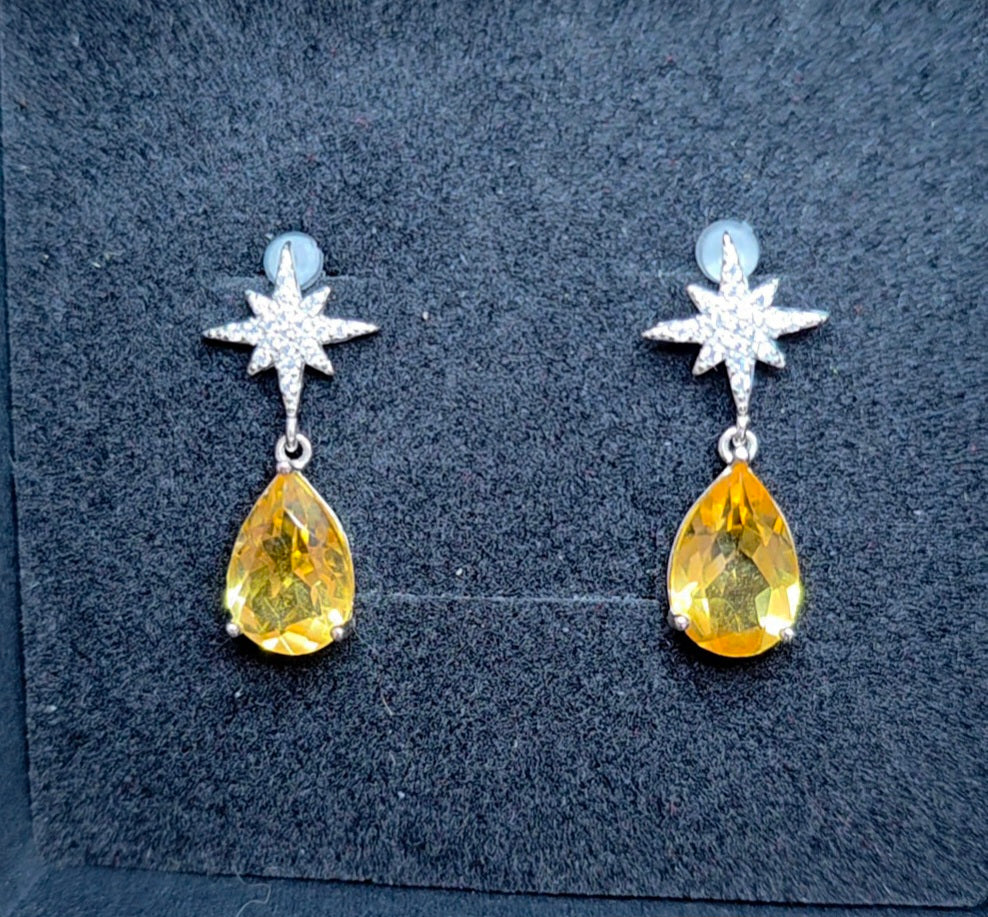 Citrine Star Shine Earrings