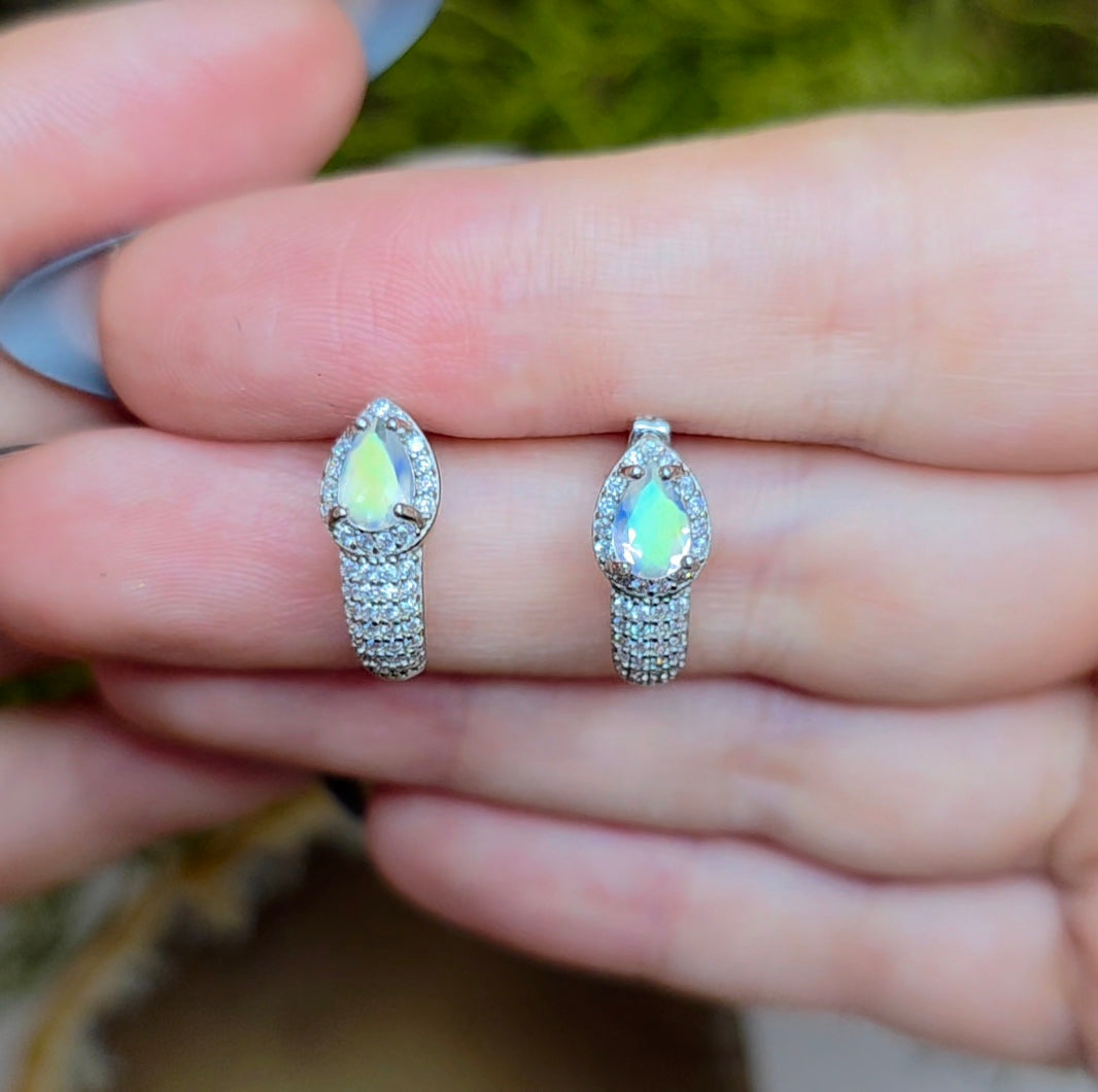 Madagascar Moonstone Hoop Earrings