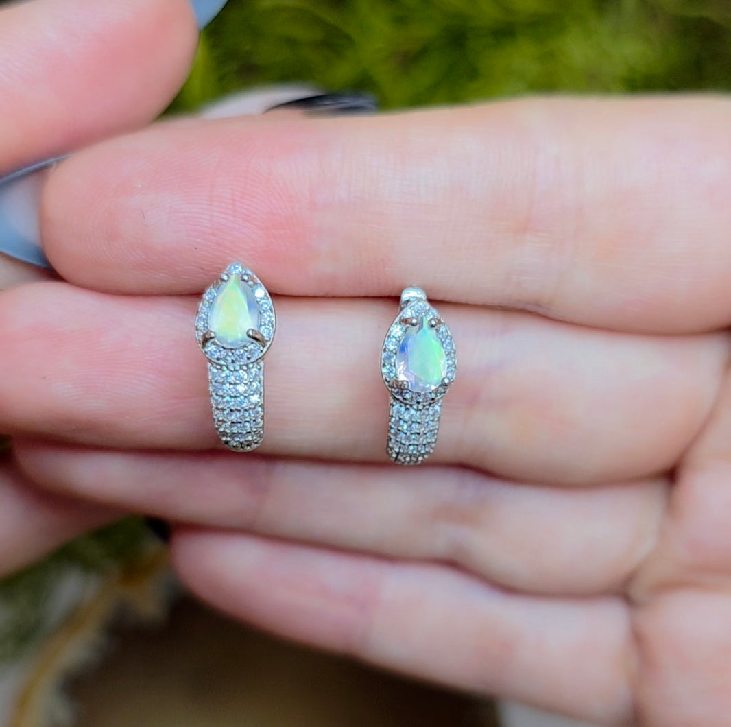 Madagascar Moonstone Hoop Earrings