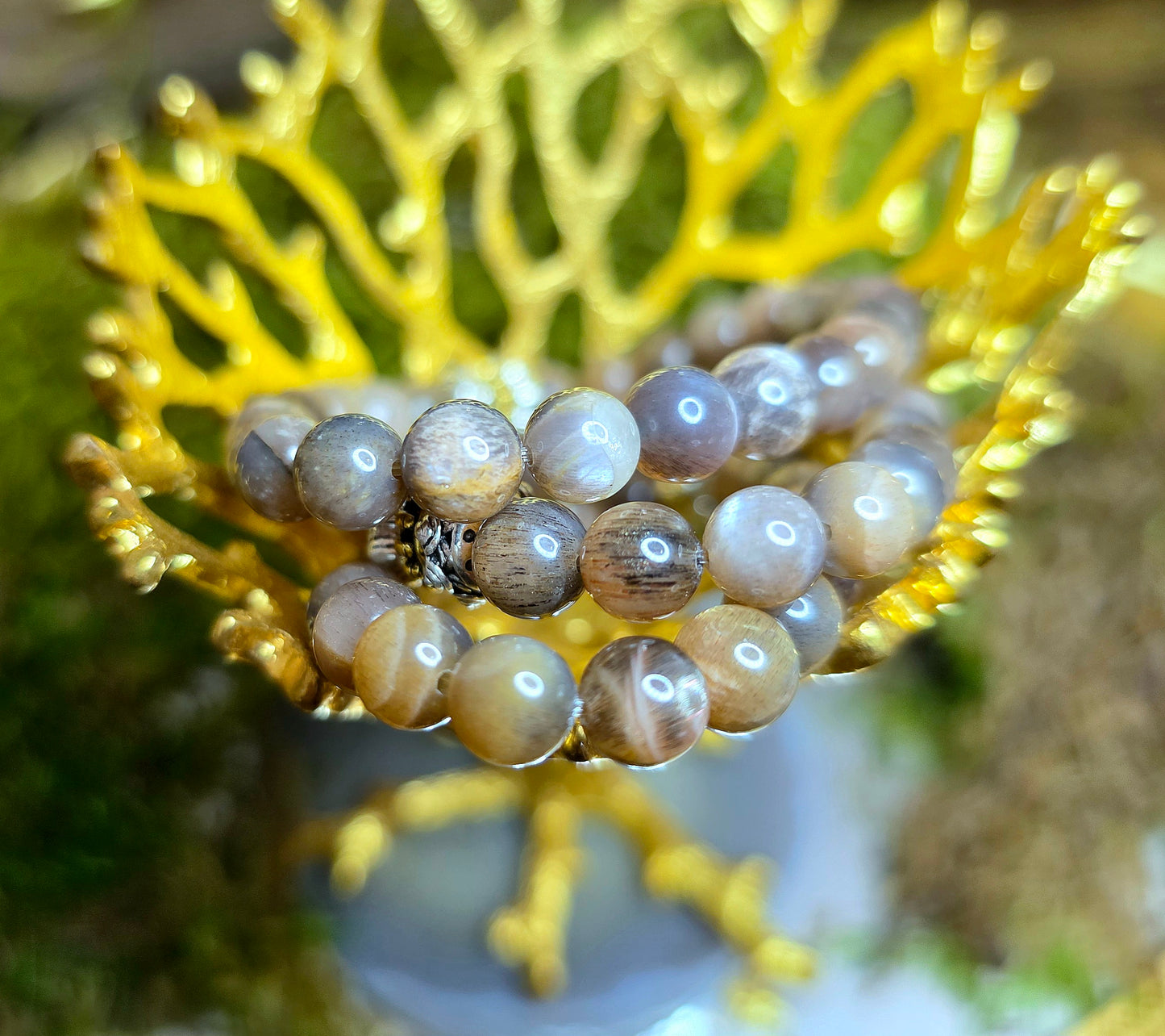 7mm Black Moonstone Stretch Bracelet B