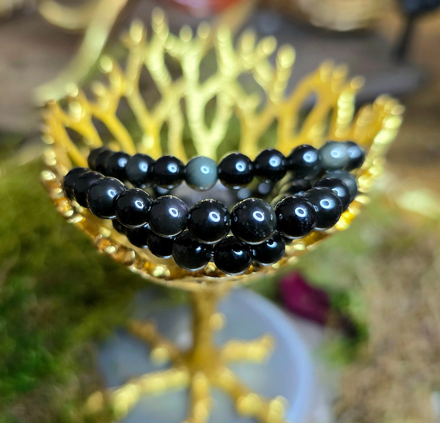 7mm Obsidian Stretch Bracelet