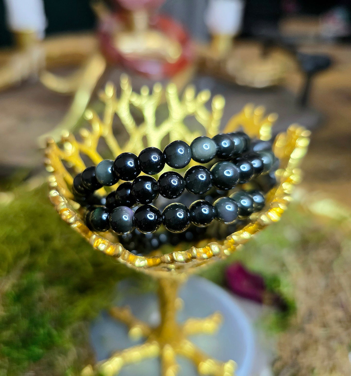 7mm Obsidian Stretch Bracelet