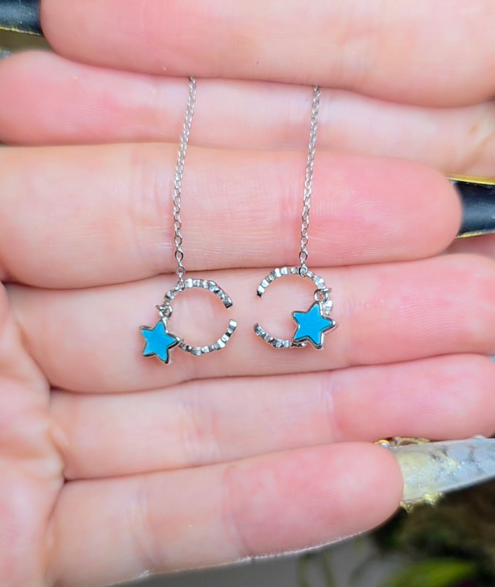 Turquoise Star Pull Through Earrings