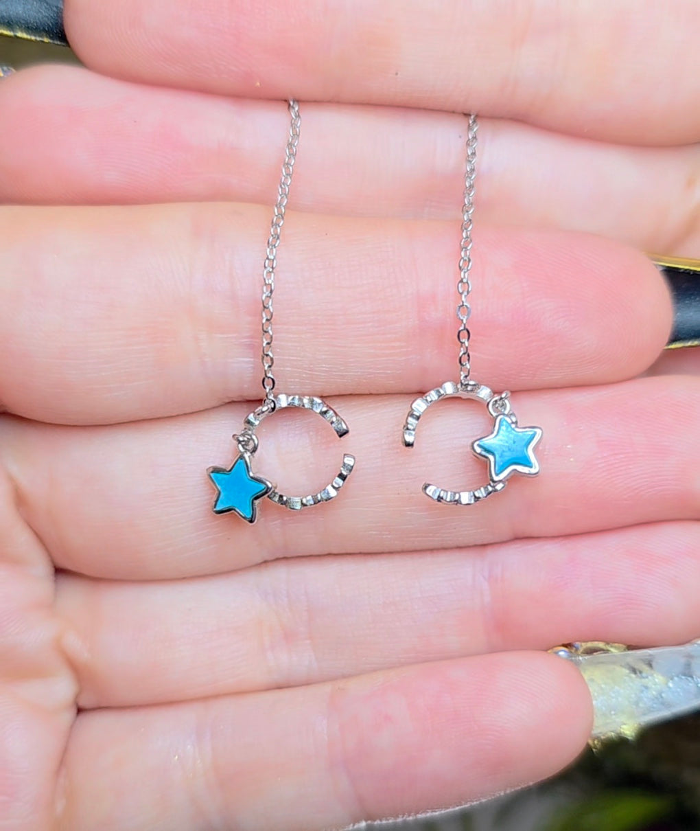 Turquoise Star Pull Through Earrings