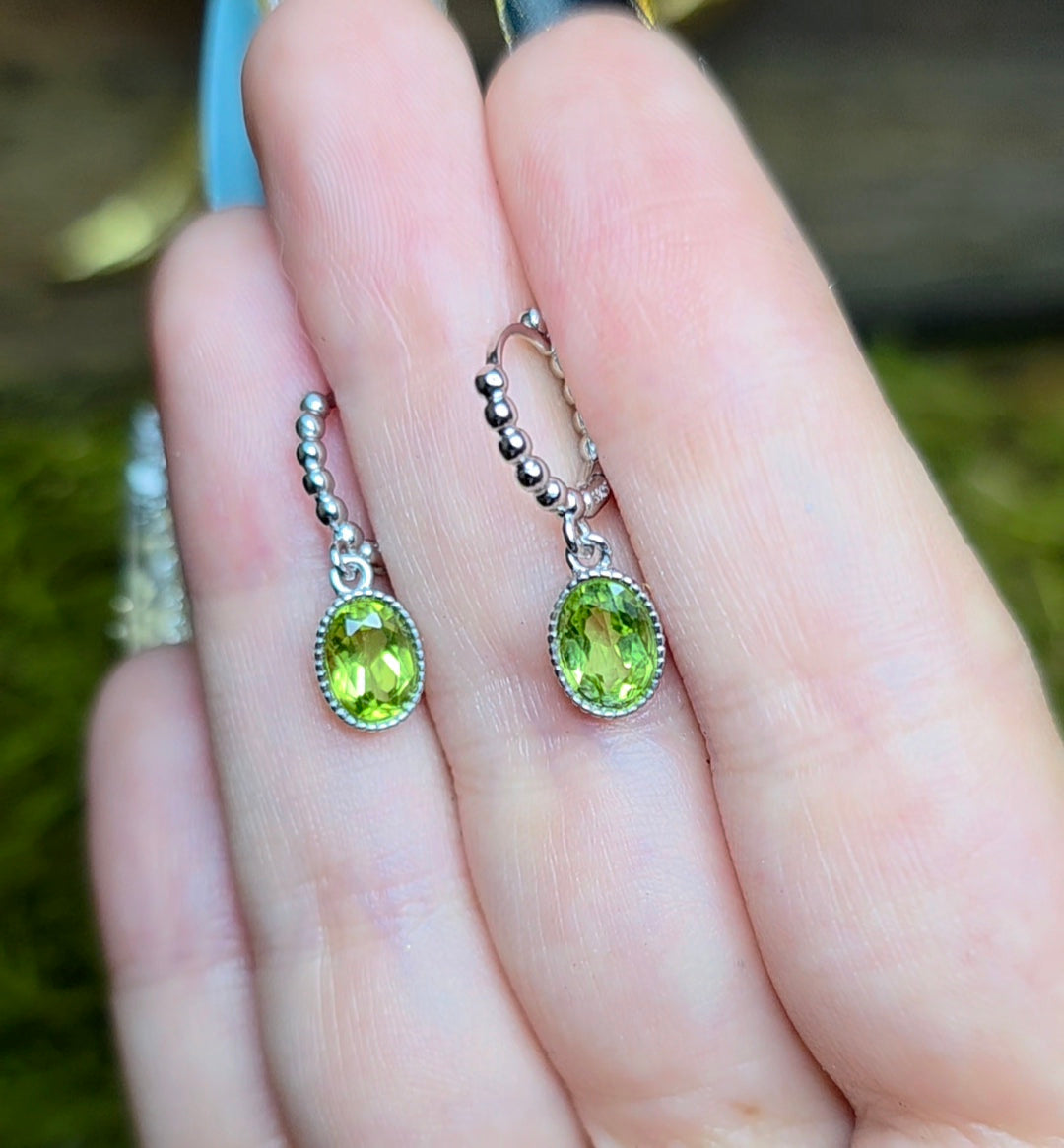 Peridot Hoop Earrings
